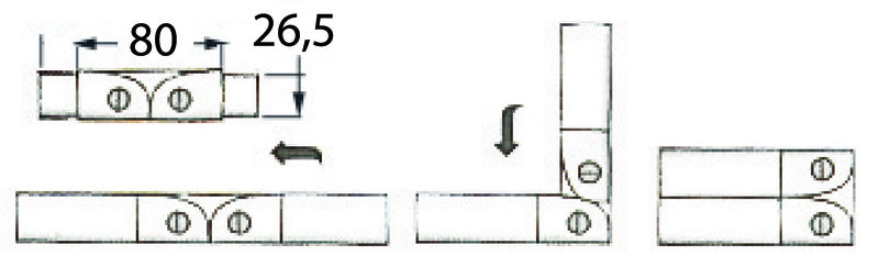 Opening hinge AISI316 30x2 mm - foto originale Osculati Srl