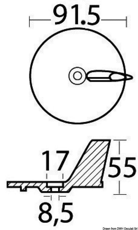 Tecnoseal Magnesium anode for Yamaha/Mariner 20/50 HP - foto originale Osculati Srl