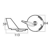 Tecnoseal Fenanod i zink Suzuki DF60/140 med hål
