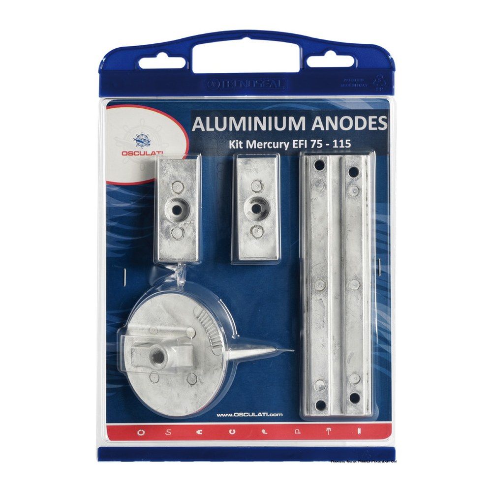 Osculati by Tecnoseal Anode kit for Mercury 75>115 EFI zinc - foto originale Osculati Srl