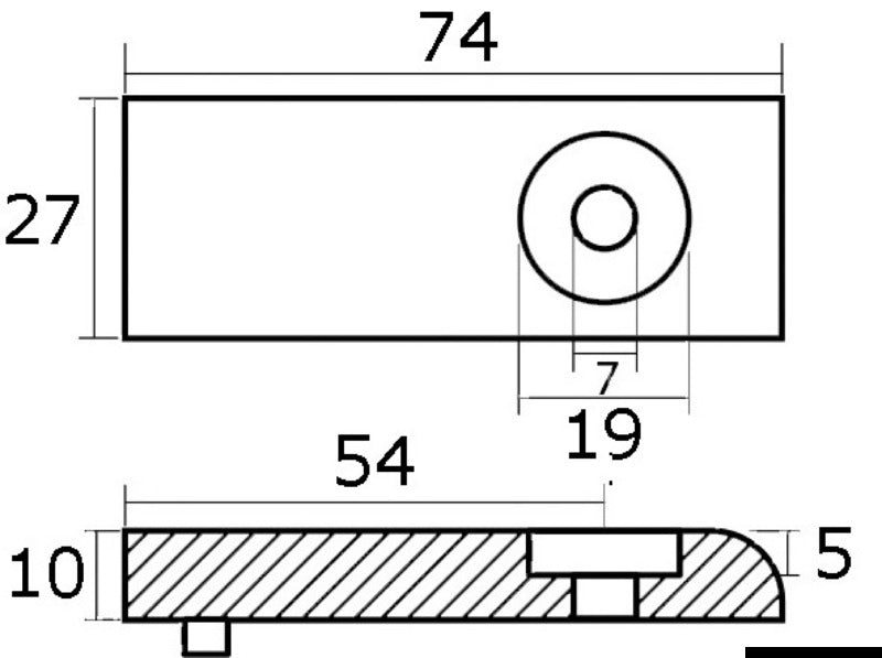 Tecnoseal Zinc anode for Verado orig. ref. 892227 - foto originale Osculati Srl