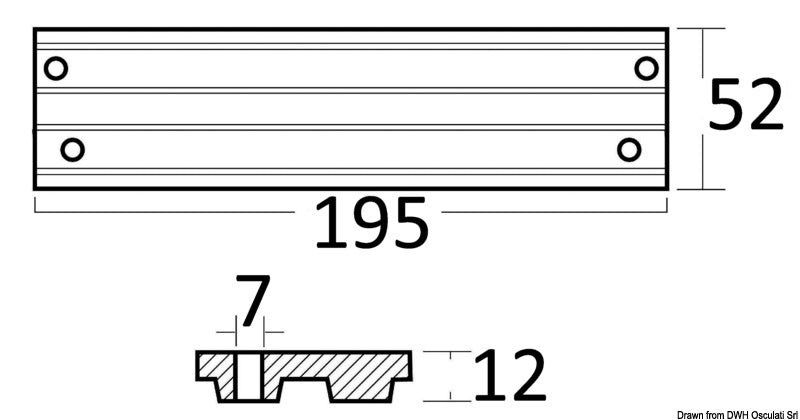 Tecnoseal Alumin anode engine rods Mercury/Mariner 30/200 HP - foto originale Osculati Srl