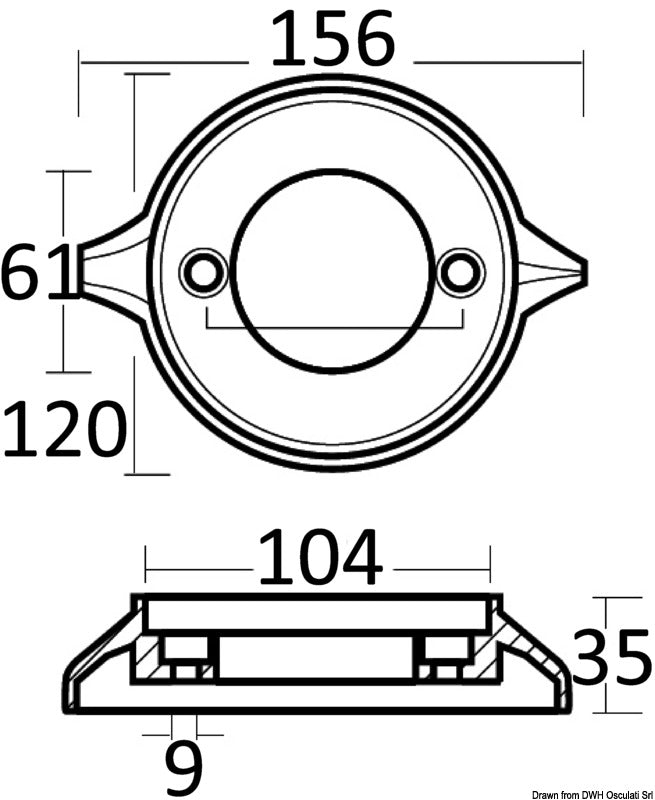 Tecnoseal Aluminium collar anode Volvo 280/290 - foto originale Osculati Srl