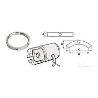 Tecnoseal Kit 3 ânodos de zinco p/ Sail Drive hélice 3 pás