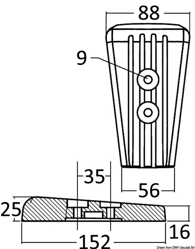 Tecnoseal Zinc leg anode Volvo SX/DPS - foto originale Osculati Srl