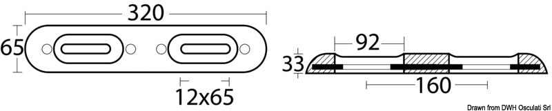 Tecnoseal Magnesium anode for bolt mounting 320x65 mm - foto originale Osculati Srl
