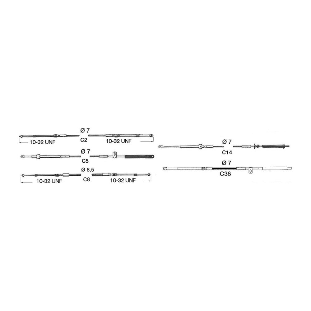 Ultraflex Engine control cable C14 8' - foto originale Osculati Srl