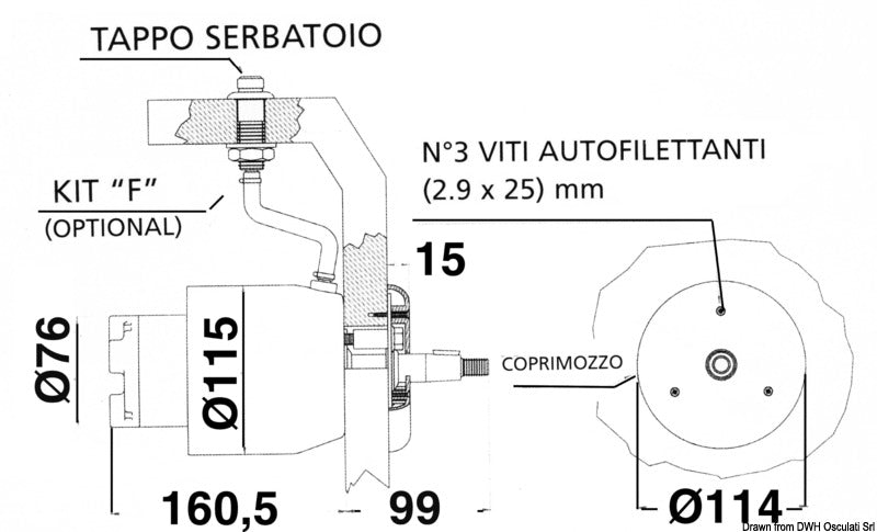 Ultraflex Rear dashboard pump UP28R - foto originale Osculati Srl