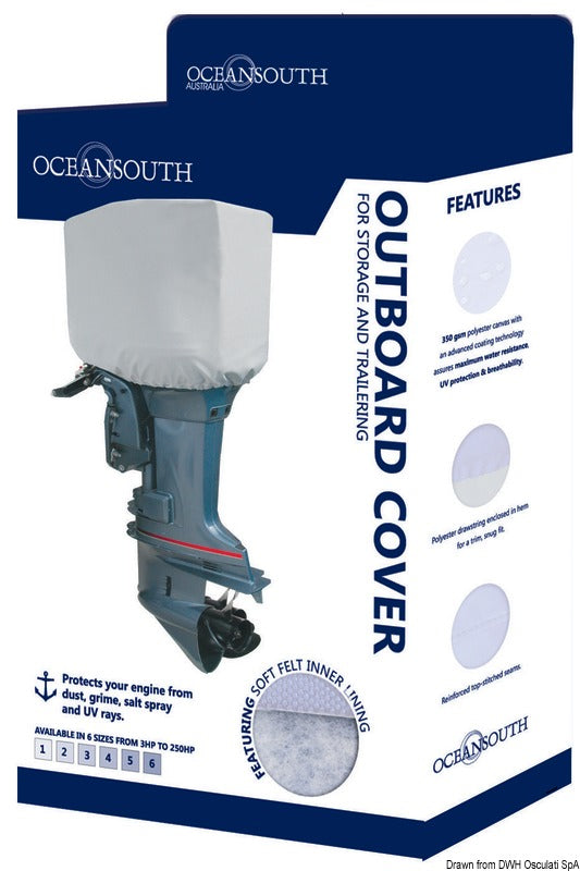 Oceansouth grey cover 15-30HP 2/4-stroke outboard - foto originale Osculati Srl