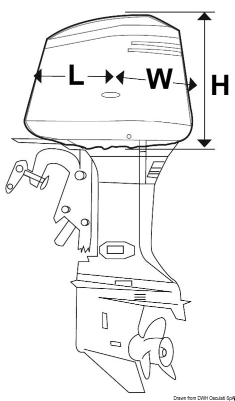 Oceansouth grey cover 30-60HP 2/4-stroke outboard - foto originale Osculati Srl