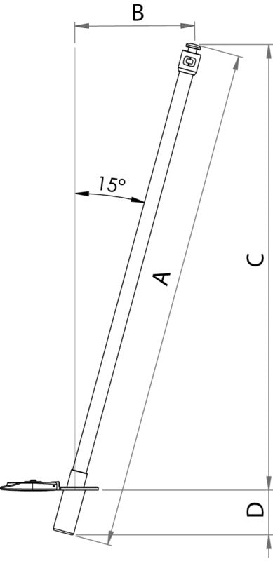 Flexible fiberglass pole 137 cm - foto originale Osculati Srl