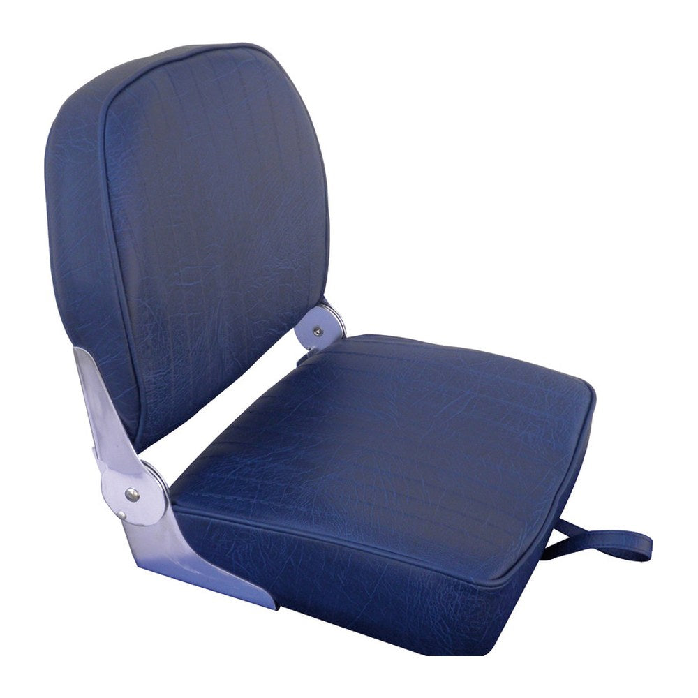 Seat w/foldable back navy blue vinyl cushion - foto originale Osculati Srl