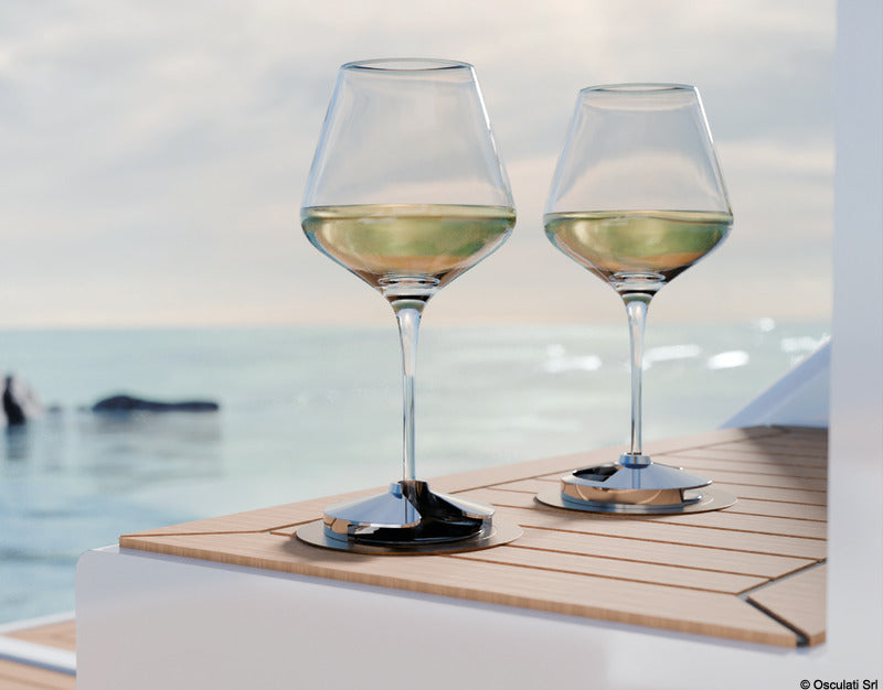 Stainless steel glass holder with bronze finish - foto originale Osculati Srl