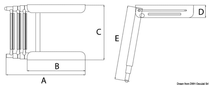 3-step telescopic ladder f.40.472.01 - foto originale Osculati Srl