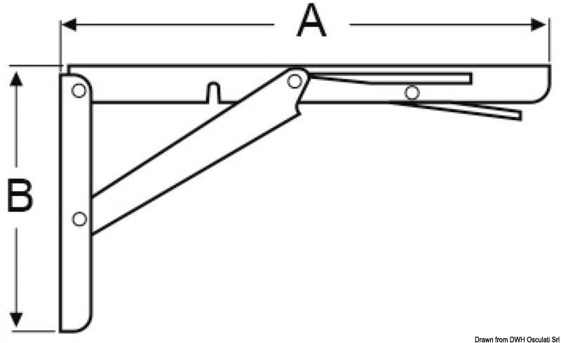 Table folding bracket 305 x 165 mm - foto originale Osculati Srl