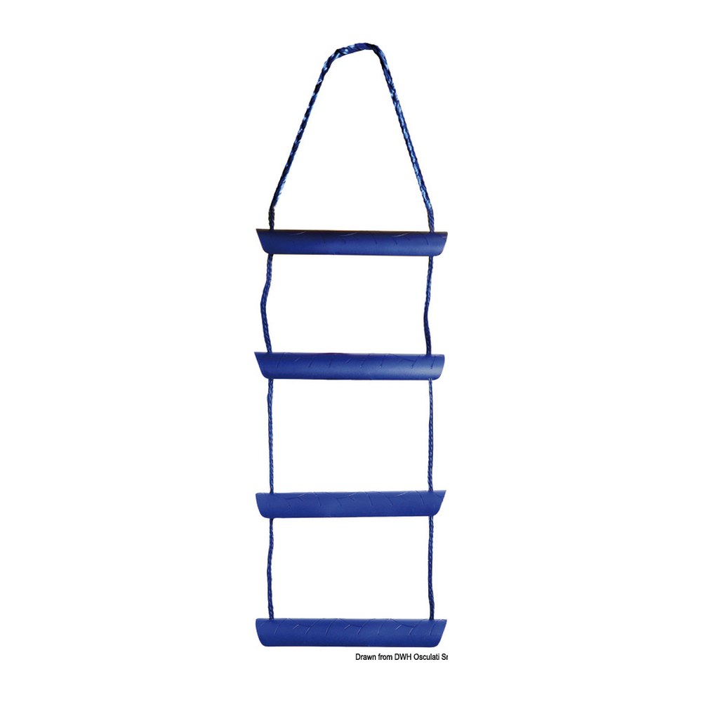 Blue nylon cord ladder, 3 polycarbonate steps - foto originale Osculati Srl