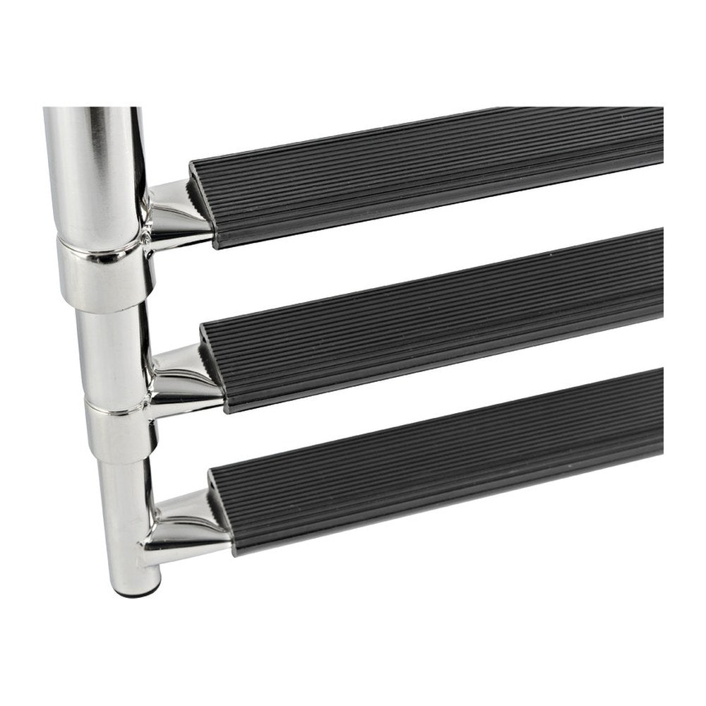 Telescopic narrow ladder AISI316 3 black steps - foto originale Osculati Srl