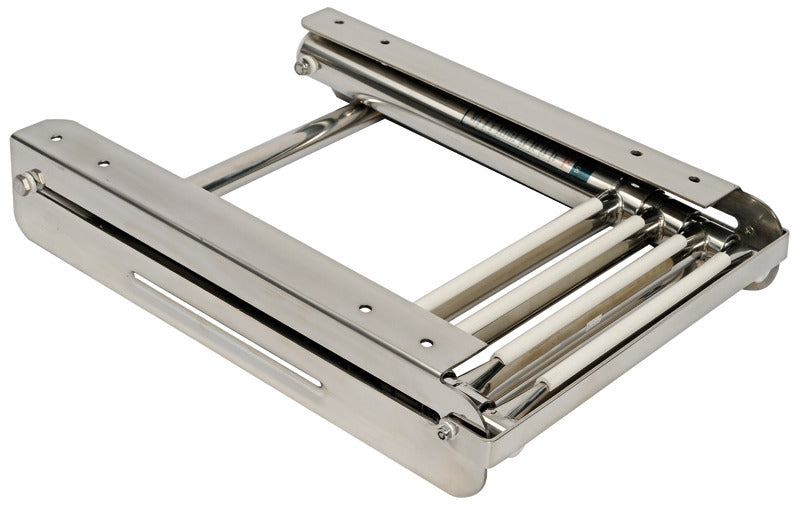 Telescopic foldaway standard ladder AISI316 3 step - foto originale Osculati Srl