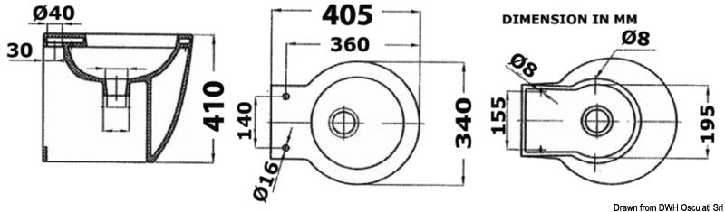 Slim electric toilet 12 V - foto originale Osculati Srl