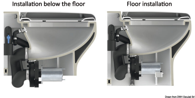 TECMA WC Elegance 2G Short 24V Deep Bowl unter floor - foto originale Osculati Srl