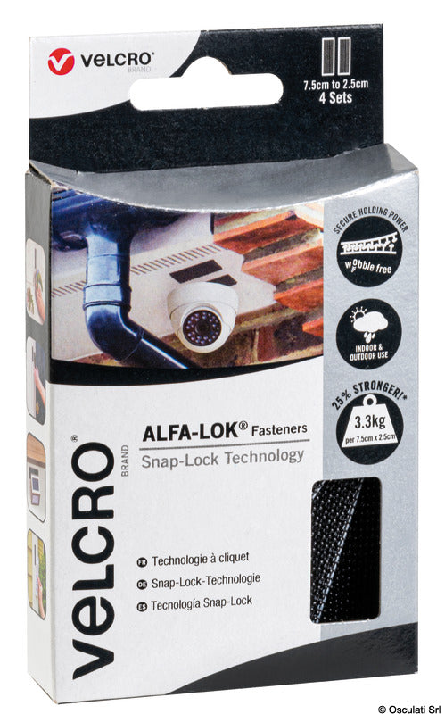 VELCRO® Brand ALFA-LOK® mm25 x 3mt black - foto originale Osculati Srl