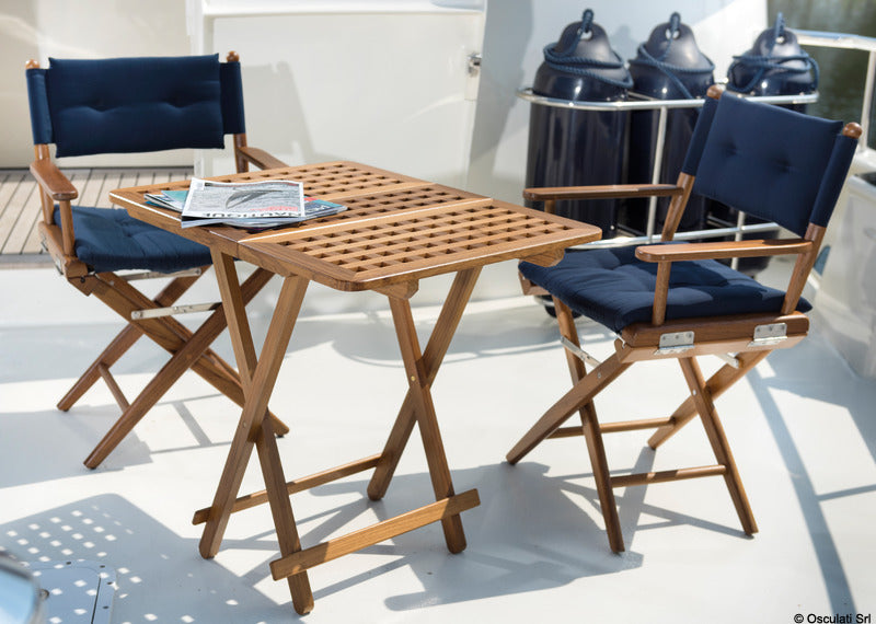 ARC Teak folding chair white fabric - foto originale Osculati Srl