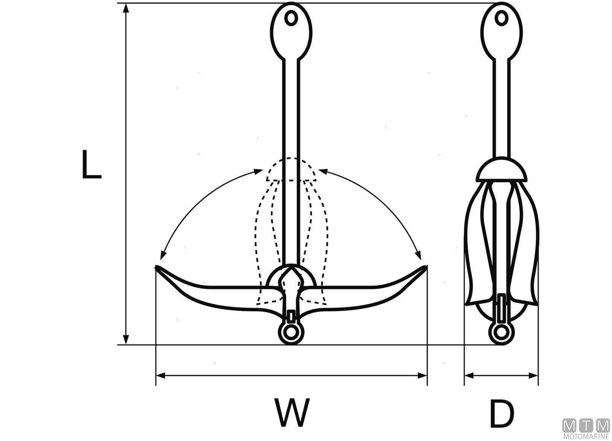 Umbrella anchor 3.2 kg hot-dip galvanized steel - original photo Motomarine Srl