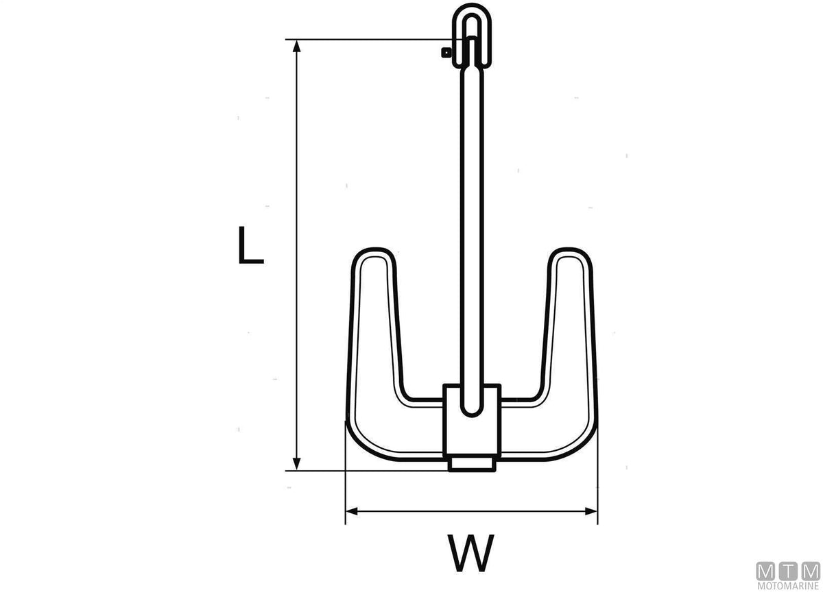 Hall anchor 10 kg hot-dip galvanized steel - original photo Motomarine Srl