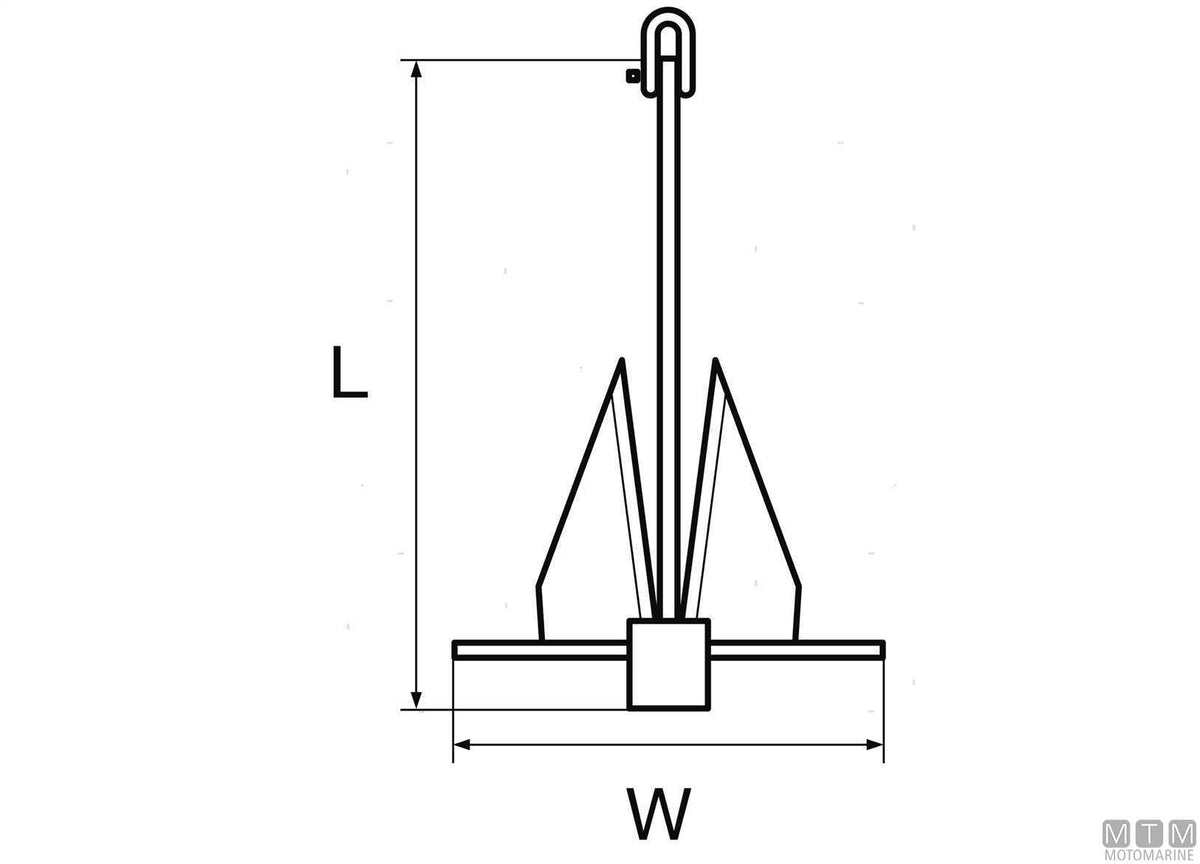 Danforth anchor 40 kg hot-dip galvanized steel - original photo Motomarine Srl