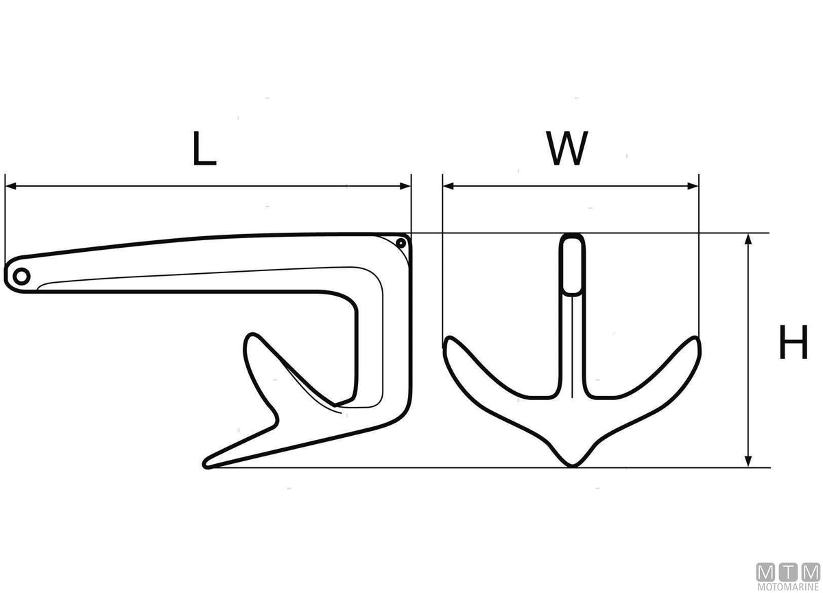 3-wing anchor 5 kg hot-dip galvanized steel - original photo Motomarine Srl