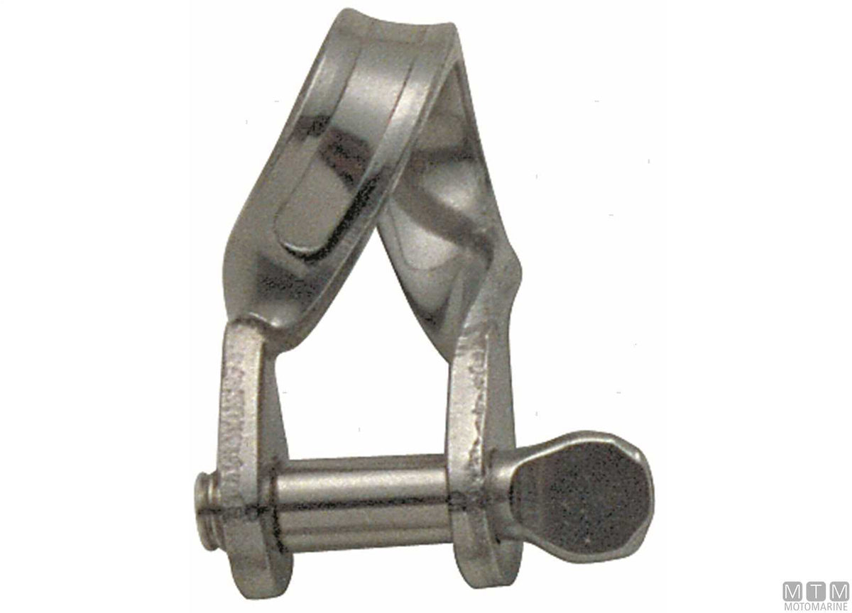 Twisted shackle D6 mm L37 mm stainless steel 316 stamped - original photo Motomarine Srl