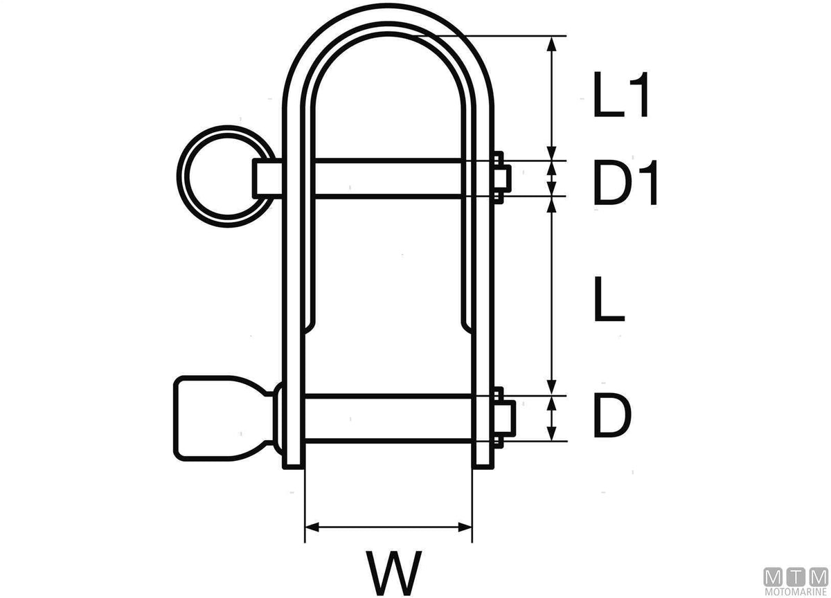 Snap shackle 2 pins Ø6 mm, 316 stainless steel, cast - original photo Motomarine Srl