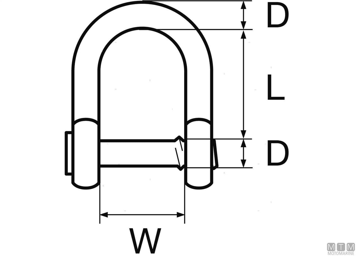 Screw pin shackle Ø8 mm stainless steel 316 - original photo Motomarine Srl