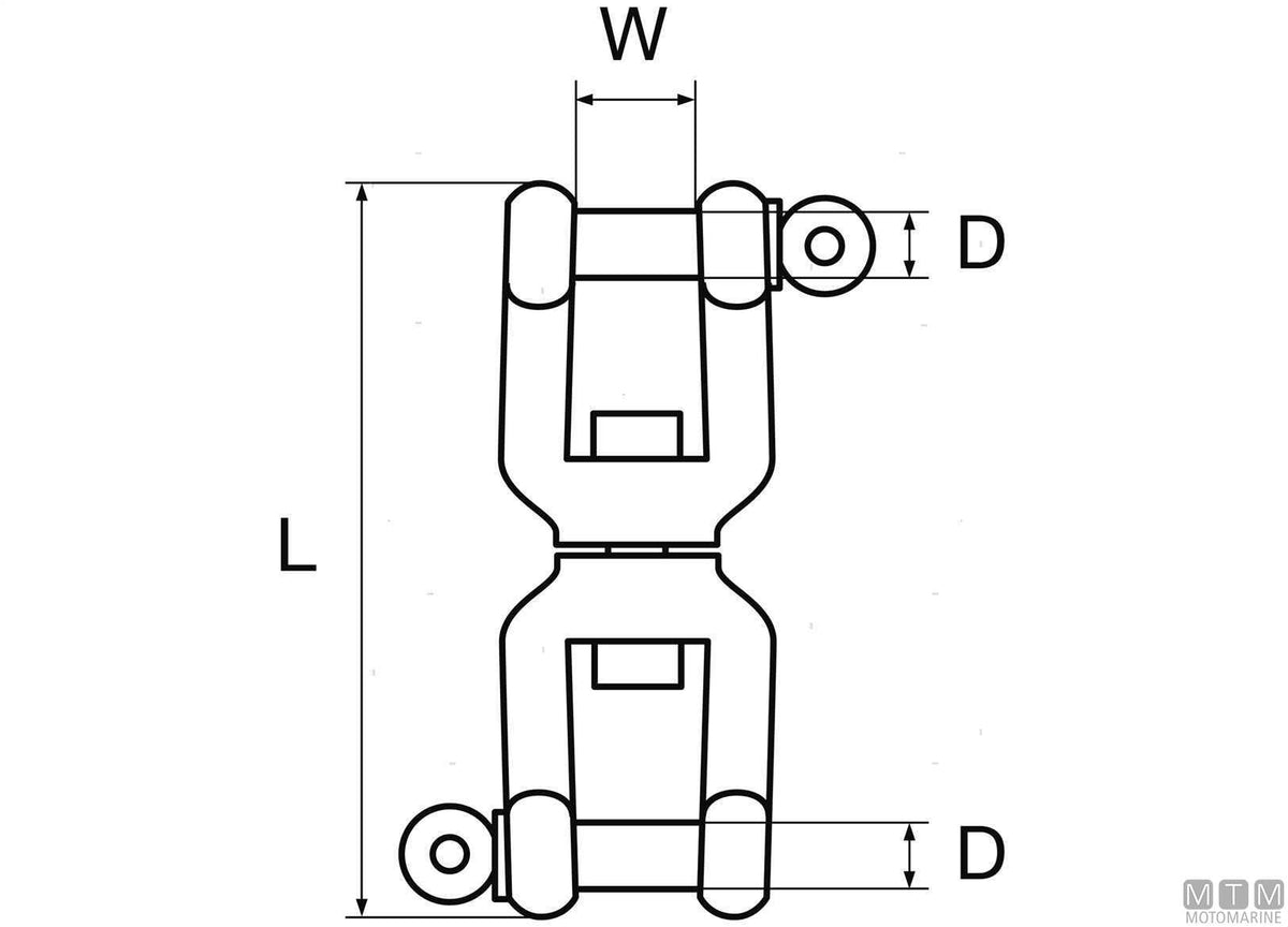 Shackle/shackle swivel Ø13 mm hot-dip galvanized steel - original photo Motomarine Srl