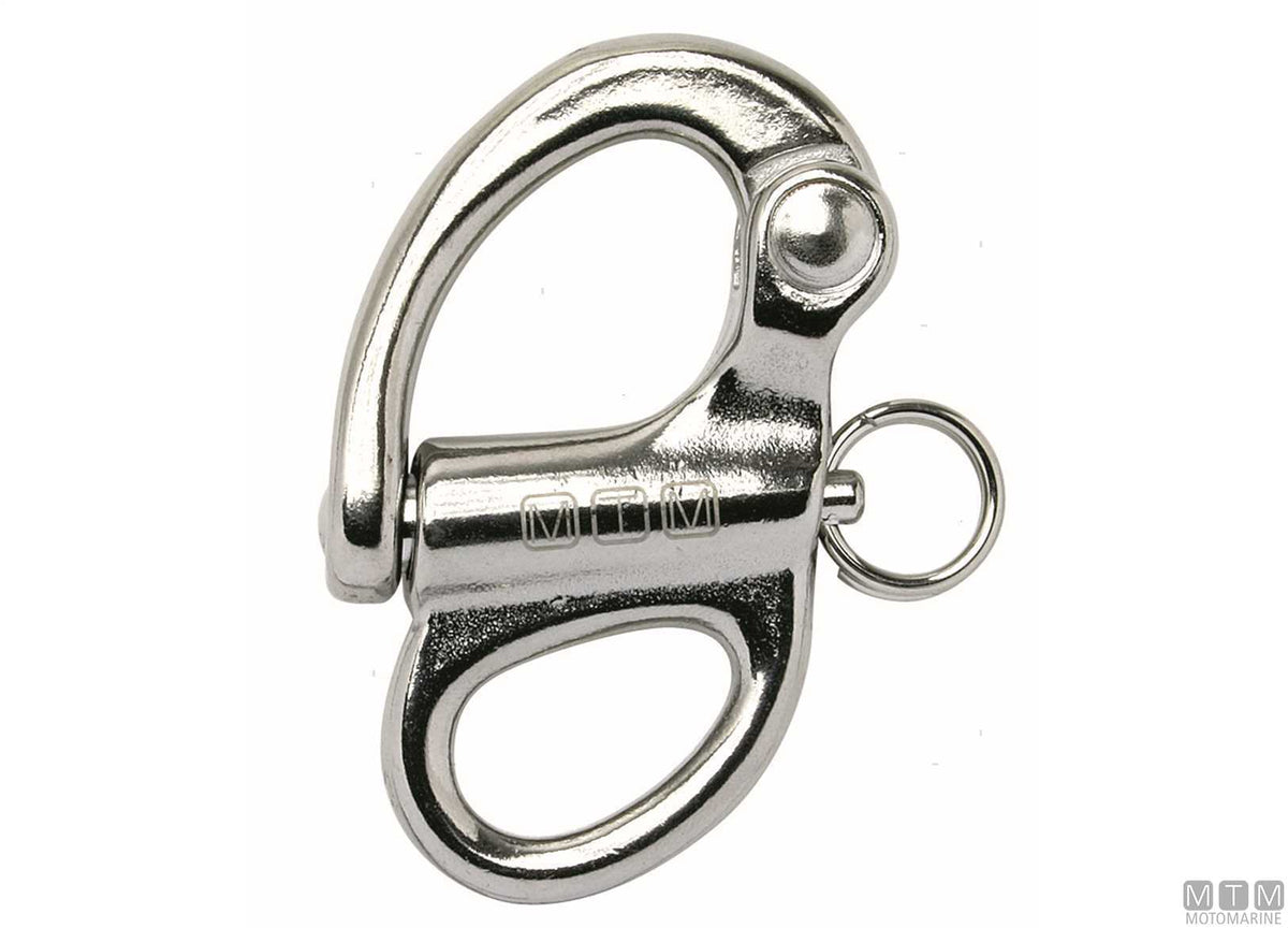 Fixed spinnaker quick release snap shackle L100 mm, 316 stainless steel, M-Card - original photo Motomarine Srl