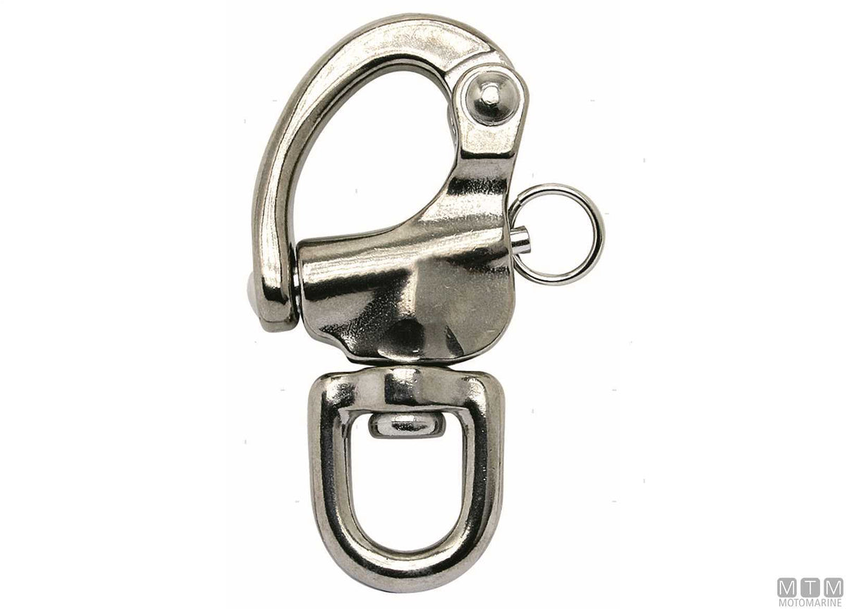 Swivel spinnaker quick release snap shackle L90 mm, 316 stainless steel - original photo Motomarine Srl