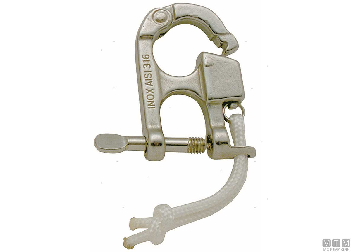 Water ski snap hook in AISI 316 stainless steel - original photo Motomarine Srl