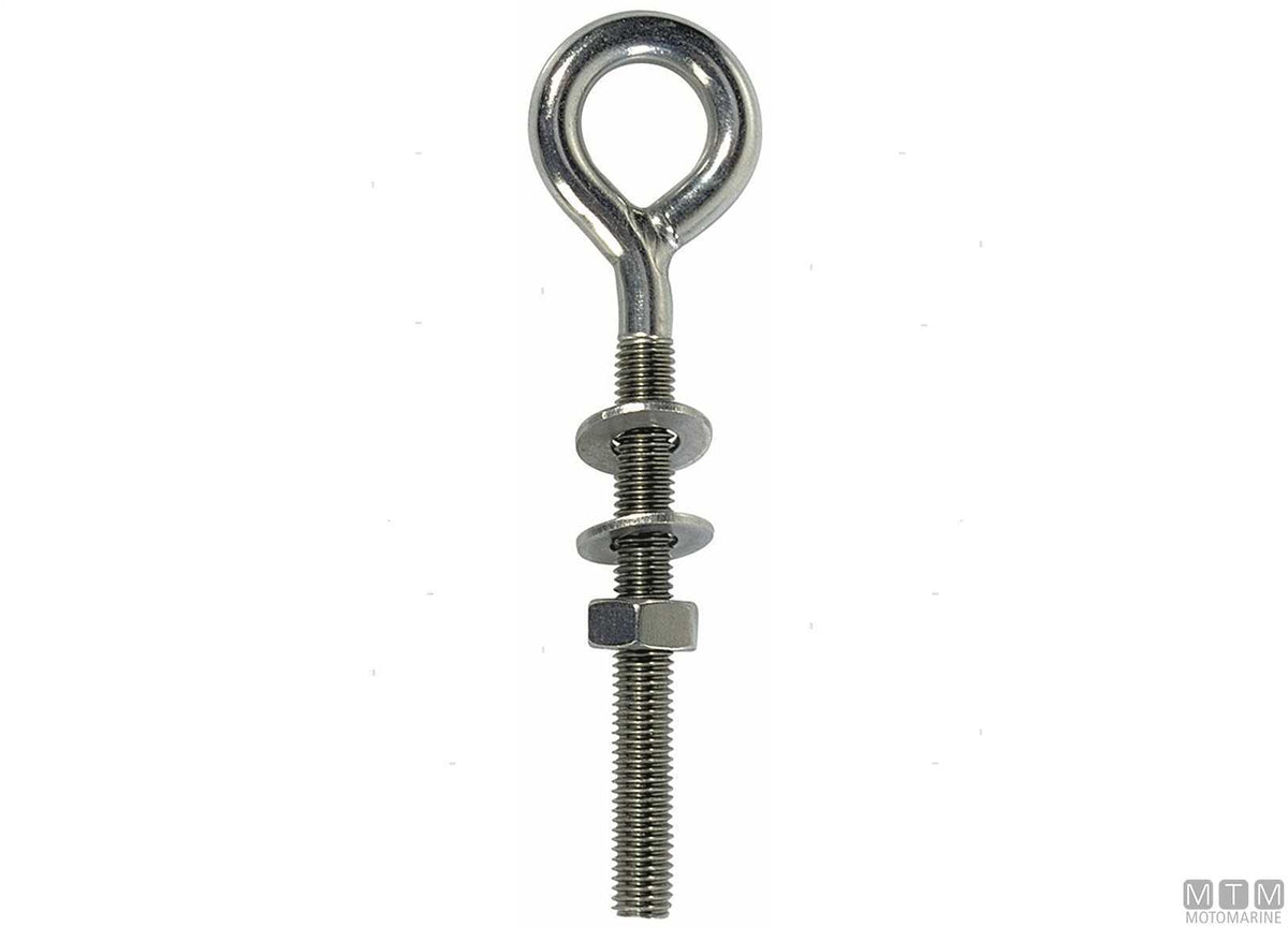 Eye bolt with welded eye Ø6 mm H40 mm stainless steel 316 - original photo Motomarine Srl