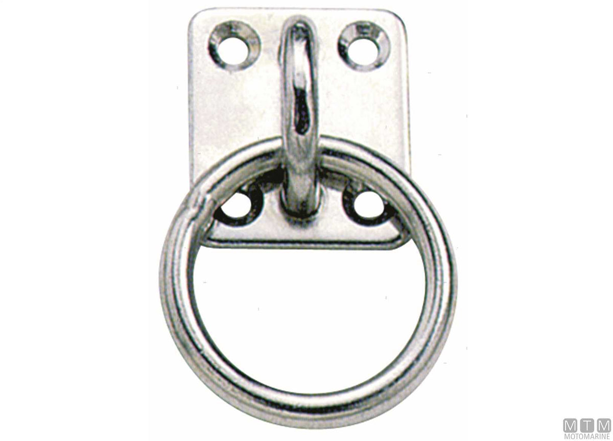 Ring on plate 4 holes Ø6 mm stainless steel 316 - original photo Motomarine Srl