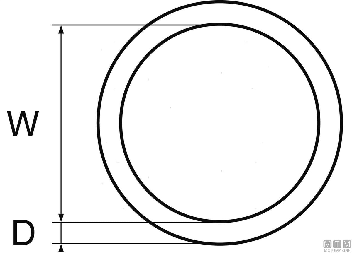 Round ring Ø3x20 mm stainless steel 316 - original photo Motomarine Srl