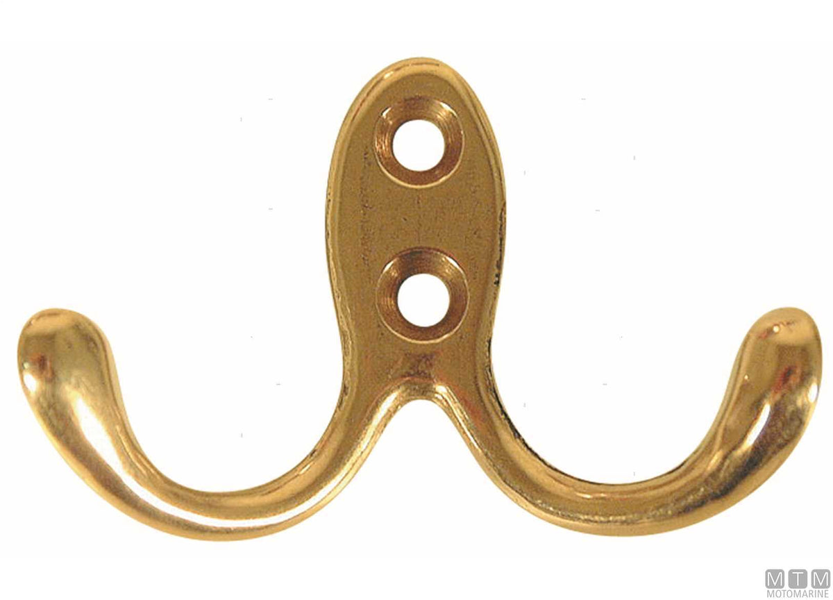 2-hook coat hanger chrome-plated brass - original photo Motomarine Srl