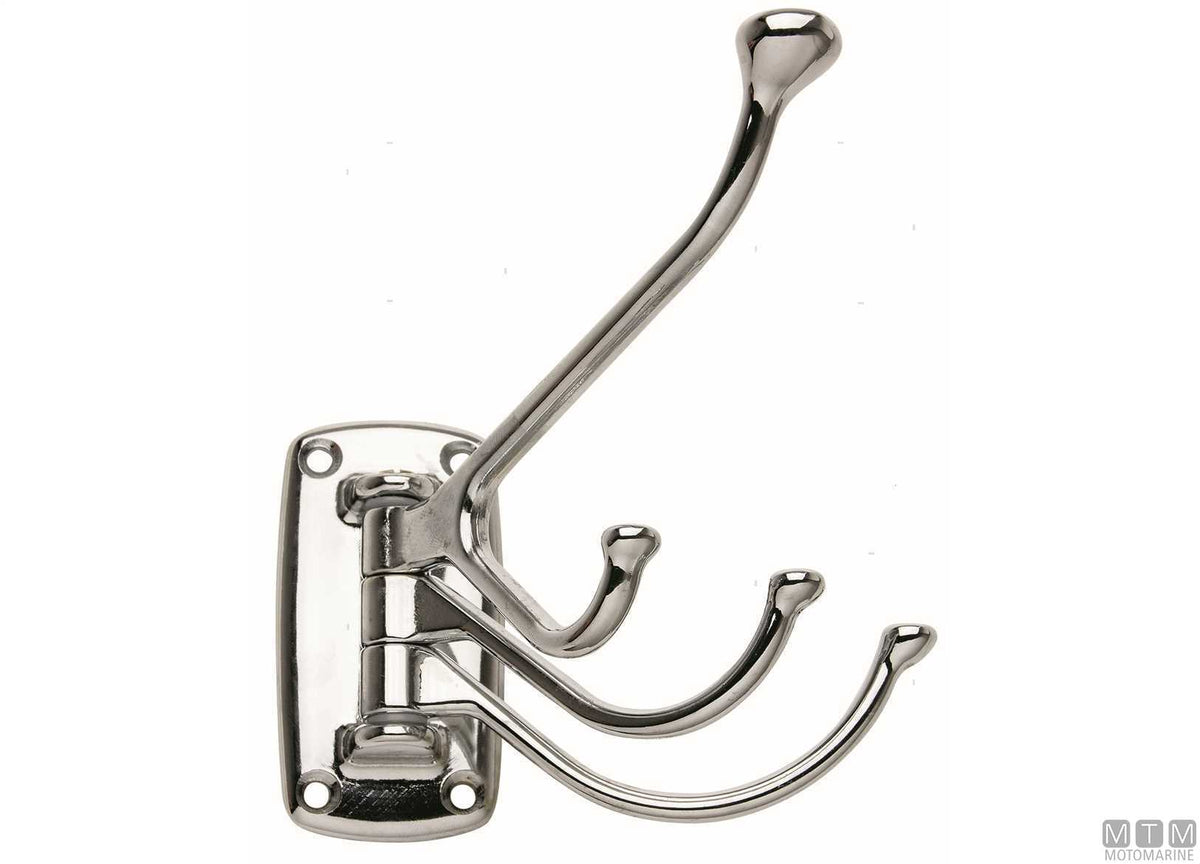 4-hook coat hanger chrome-plated brass - original photo Motomarine Srl