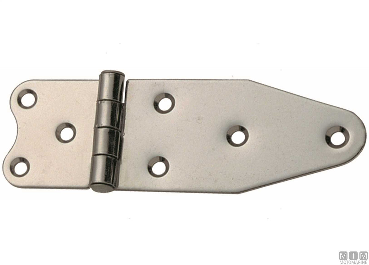 Asymmetric hinge 40x129 mm, 316 stainless steel - original photo Motomarine Srl