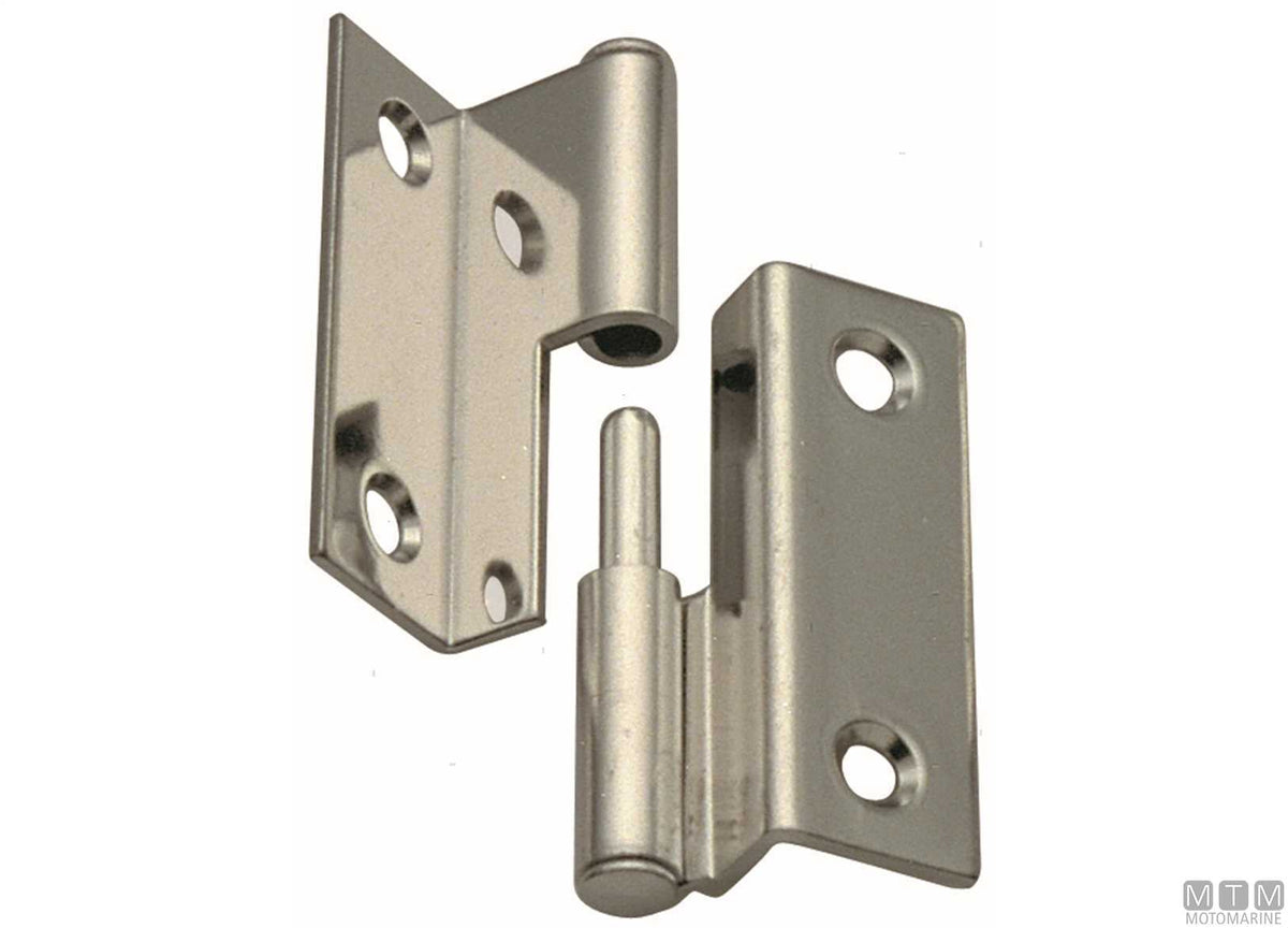 Right overhang hinge 40x35 mm H12 mm, 316 stainless steel - original photo Motomarine Srl