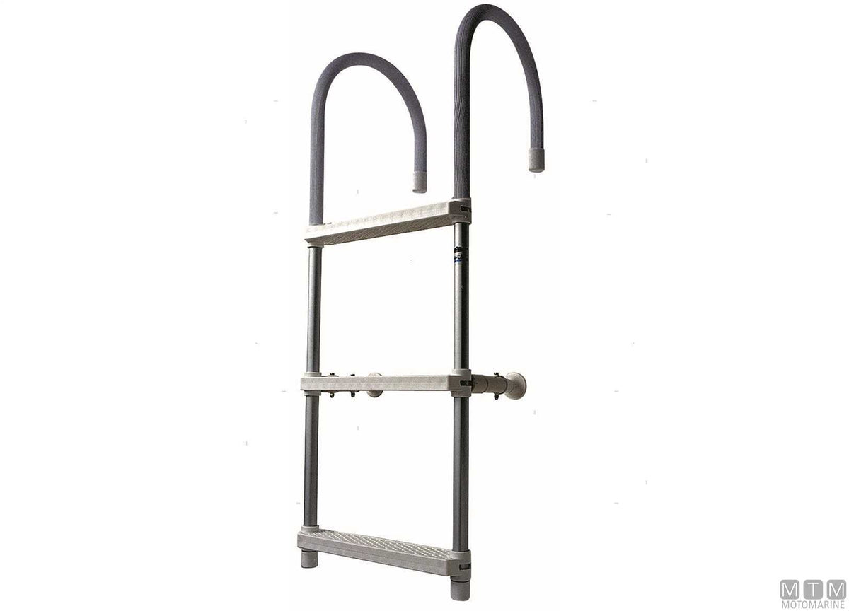 Boarding ladder with 3 steps and folding arms in aluminium - original photo Motomarine Srl