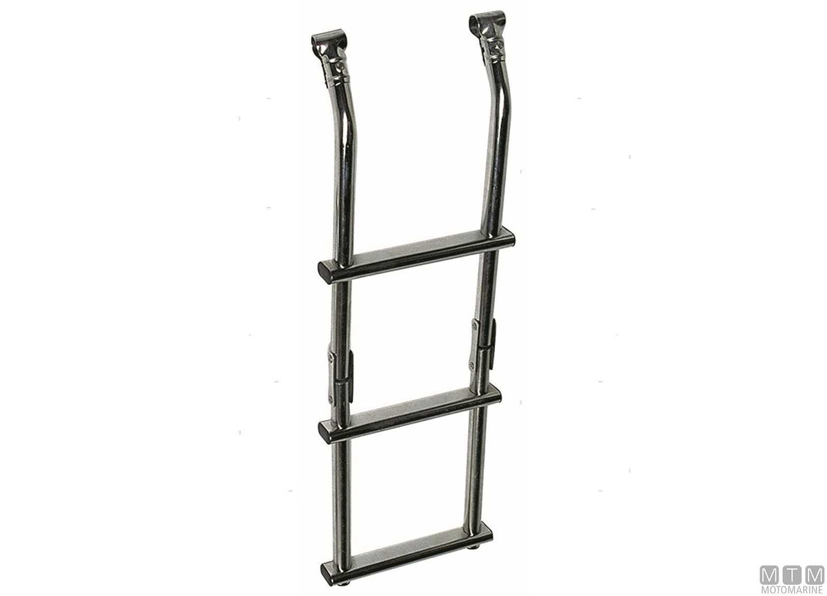 3-step ladder, platform mount Ø22/25 mm, AISI 316 stainless steel - original photo Motomarine Srl