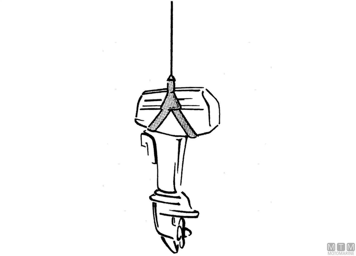 Motor lift davit Ø40 mm stainless steel 316 - original photo Motomarine Srl