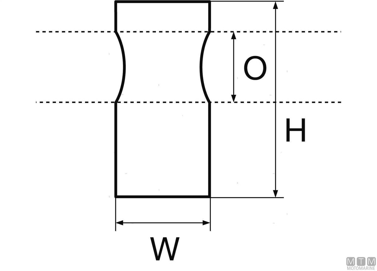 Cylindrical end support D22 mm, stainless steel 316 - original photo Motomarine Srl
