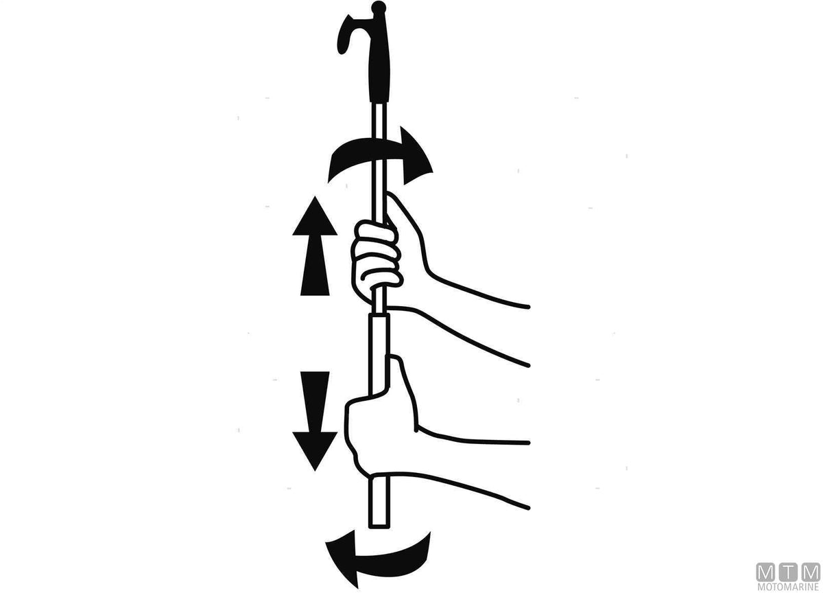 Telescopic boat hook 120/200 cm, aluminium - original photo Motomarine Srl