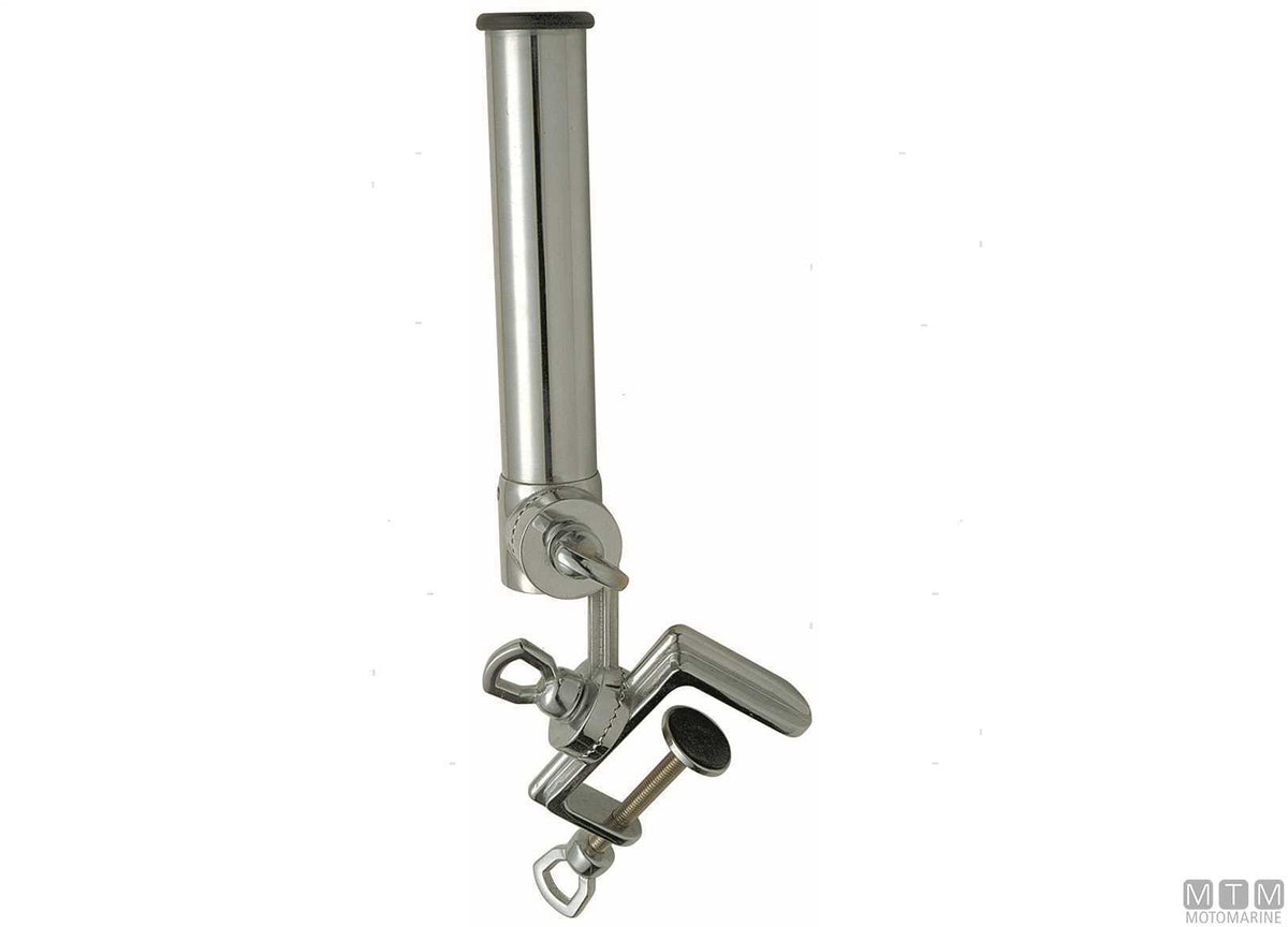 Rod holder with double swivel and clamp Ø40 mm, chrome-plated brass - original photo Motomarine Srl